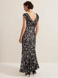 Phase Eight Nina Sleeveless Sequin Maxi Dress, Silver