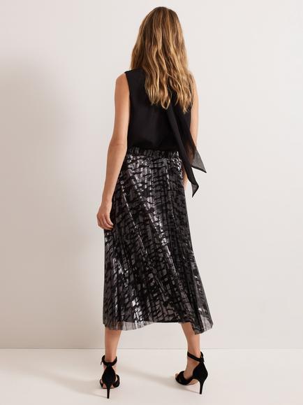 Phase Eight Zoe Metallic Skirt, Metallic - view 2, Metallic