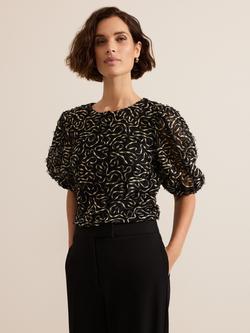 Phase Eight Ariella Sparkle Thread Top, Black, Black