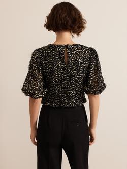Phase Eight Ariella Sparkle Thread Top, Black - view 2, Black