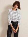 Phase Eight Rena Textured Top, Black/Ivory