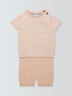 John Lewis Baby Knitted Short Sleeve Top and Bottoms Set, Multi, Multi