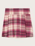 Monsoon Kids' Pleated Tartan Skort, Pink