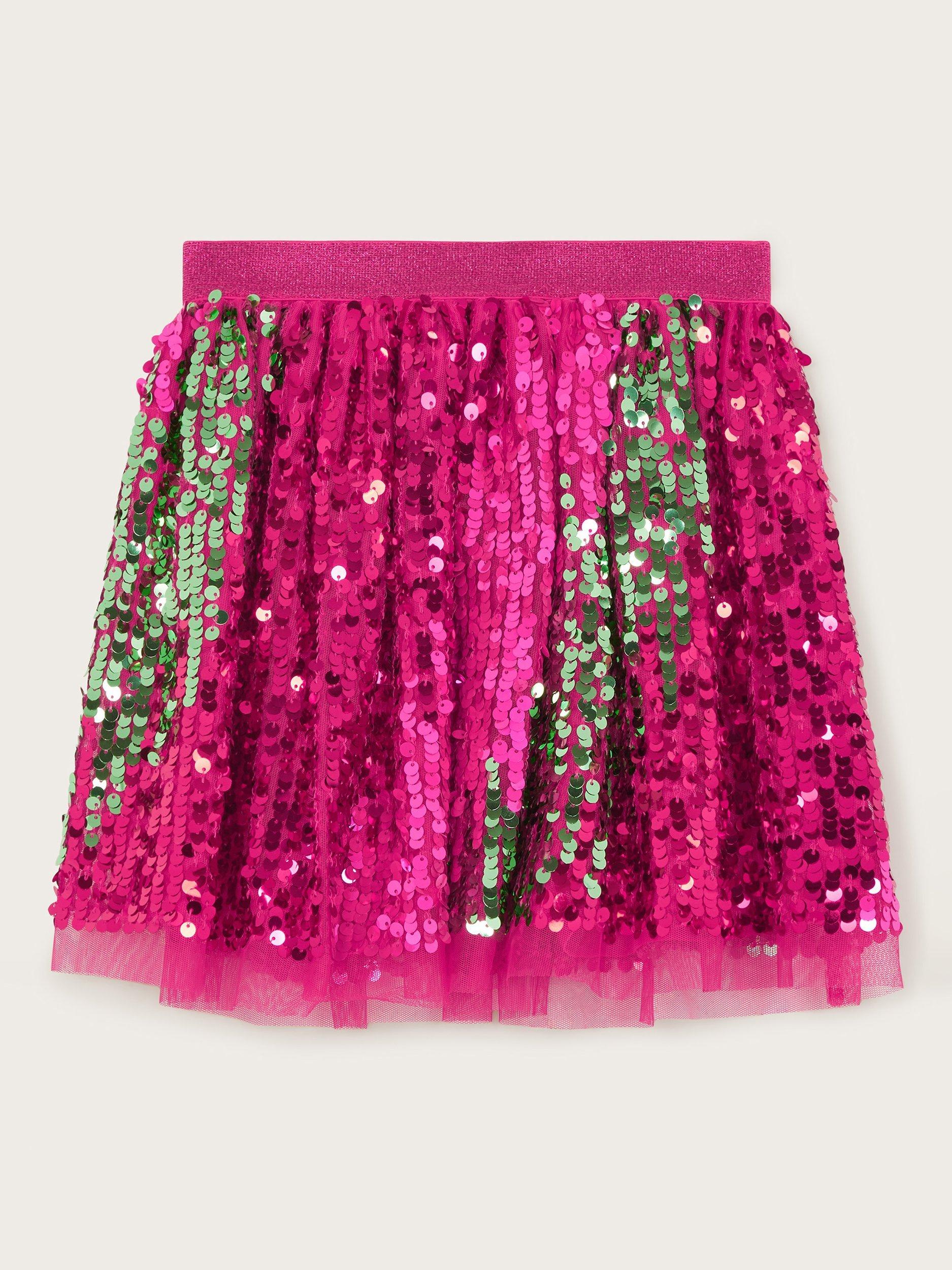 Monsoon Kids' Sequin Disco Skirt, Pink