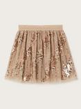 Monsoon Kids' Sequin Tulle Skirt, Gold