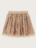 Monsoon Kids' Sequin Tulle Skirt, Gold