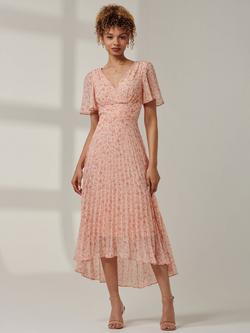 Jolie Moi Meagan Floral Chiffon Maxi Dress, Pink, Pink