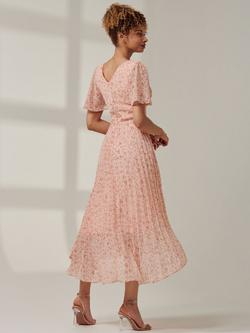 Jolie Moi Meagan Floral Chiffon Maxi Dress, Pink - view 2, Pink
