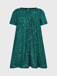 Monsoon Kids' Sienna Sequin Party Dress, Green