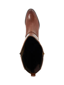 Dune London Taylyn Wide Fit Snaffle Trim Leather Knee High Boots - view 2, Tan