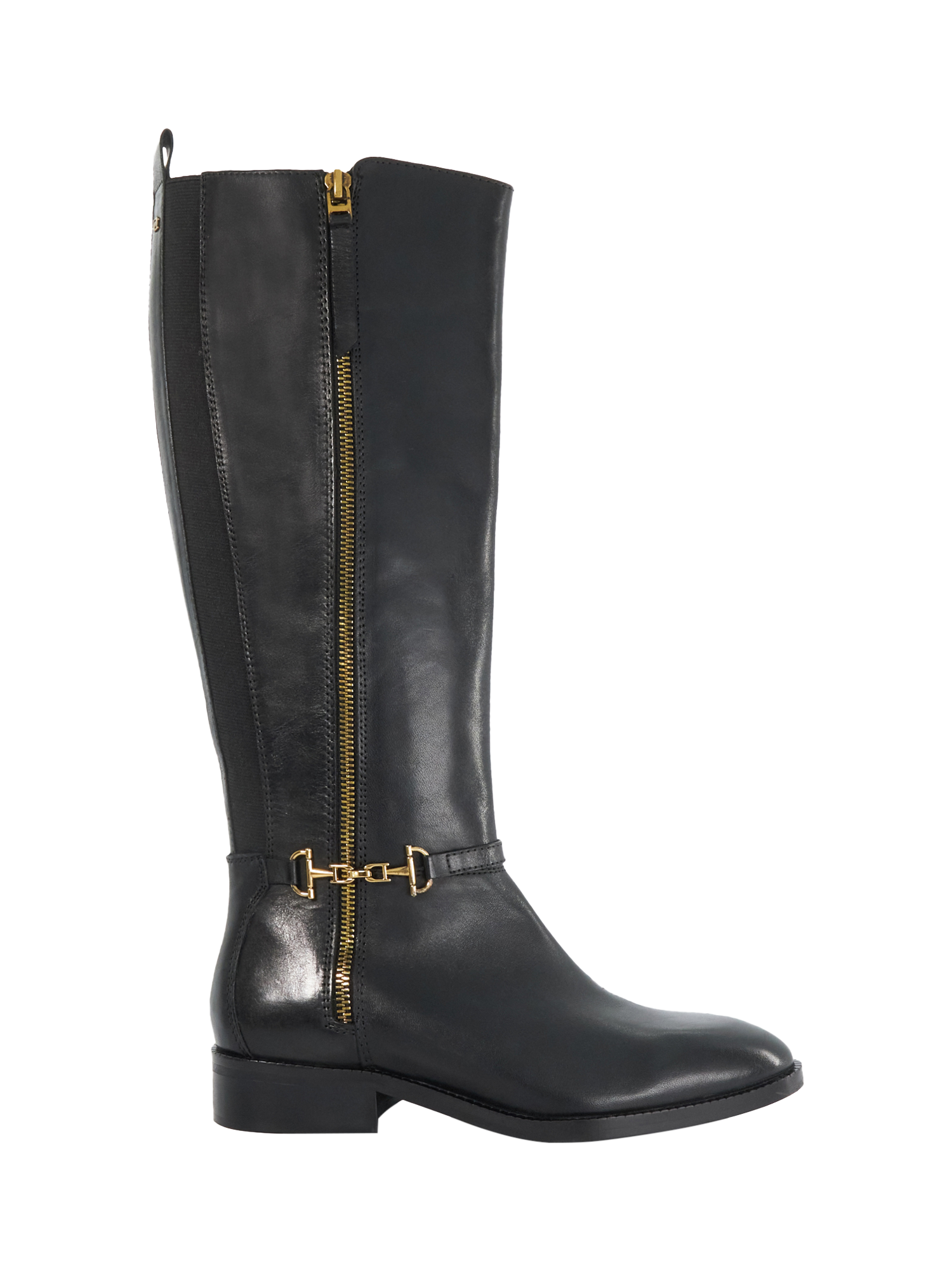 Dune Taylyn Wide Fit Snaffle Trim Leather Knee High Boots