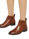 Dune Wide Fit Parklyn Snaffle Trim Leather Ankle Boots