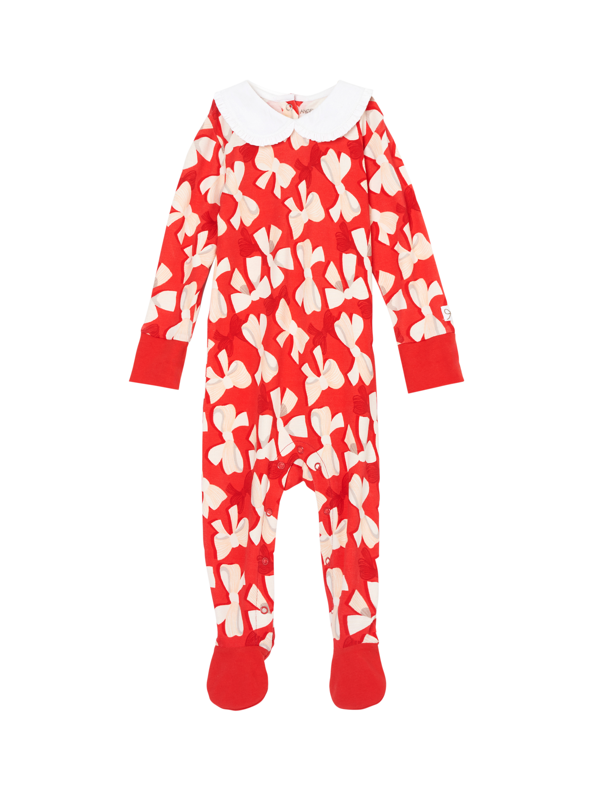Product image 5 of 7, which shows Angel & Rocket Baby Collar Babygrow, Red/Multi, 0-3 months