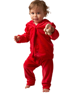 Angel & Rocket Baby Santa Velour Outfit, Set of 4, Red, Red