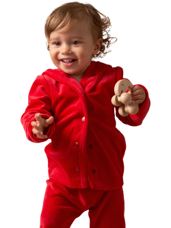 Angel & Rocket Baby Santa Velour Outfit, Set of 4, Red - view 2, Red
