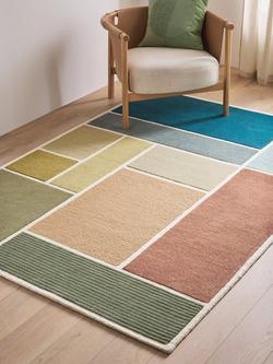 John Lewis Form Colour Block Hand Tufted Pure Wool Rug, Multi - view 2, Multi