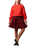 Angel & Rocket Kids' Tartan Mesh Skirt, Red