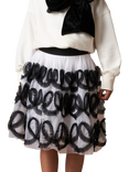 Angel & Rocket Kids' Ribbon Bow Skirt, Black/White