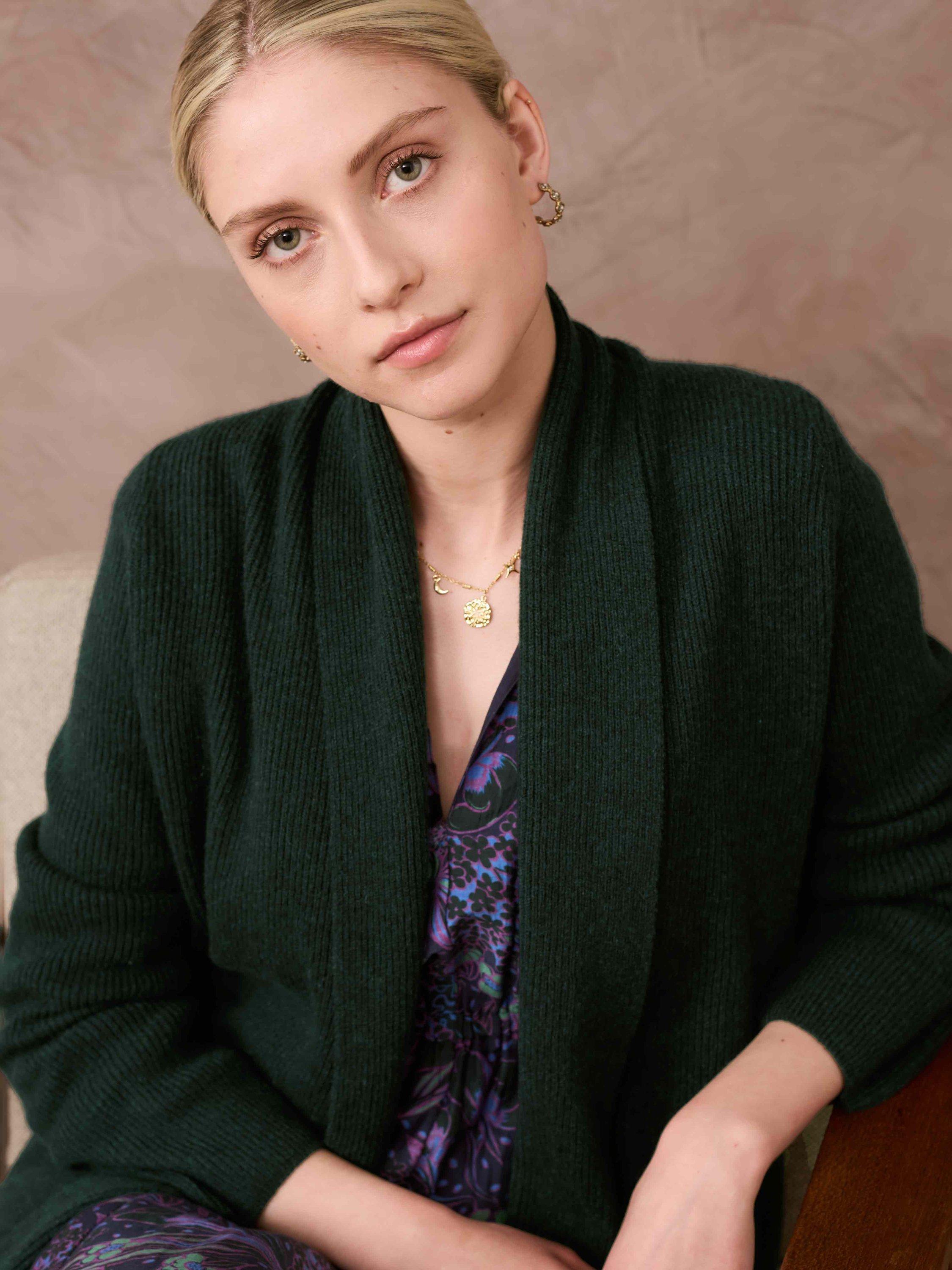 Brora Shawl Rib Longline Cashmere Cardigan