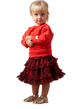Angel & Rocket Kids' Tartan Mesh Skirt, Red, Red