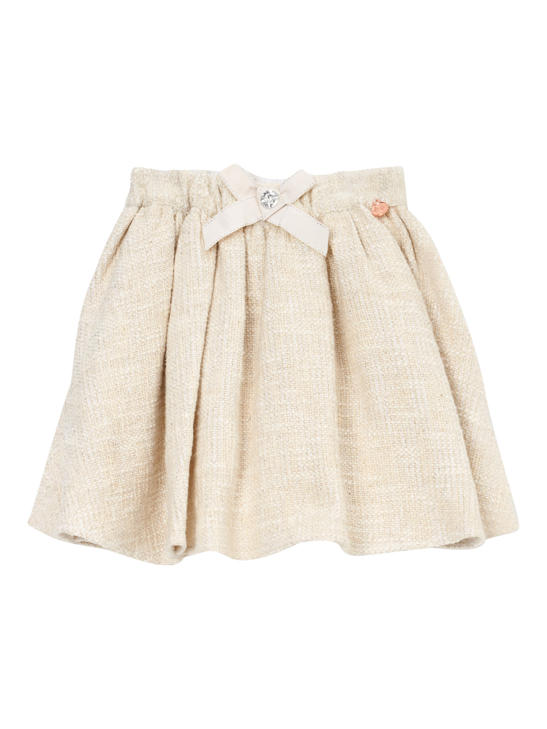 Product image 1 of 4, which shows Angel & Rocket Kids' Tweed Skirt, Ivory, 6 years