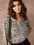 Brora Liberty Print Peter Pan Collar Silk Shirt, Multi