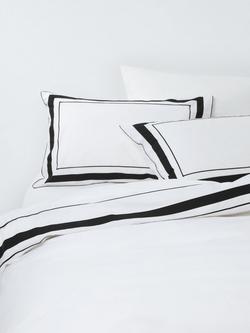 John Lewis Sloane 200 Thread Count Egyptian Cotton Border Duvet Cover Set, White/Multi