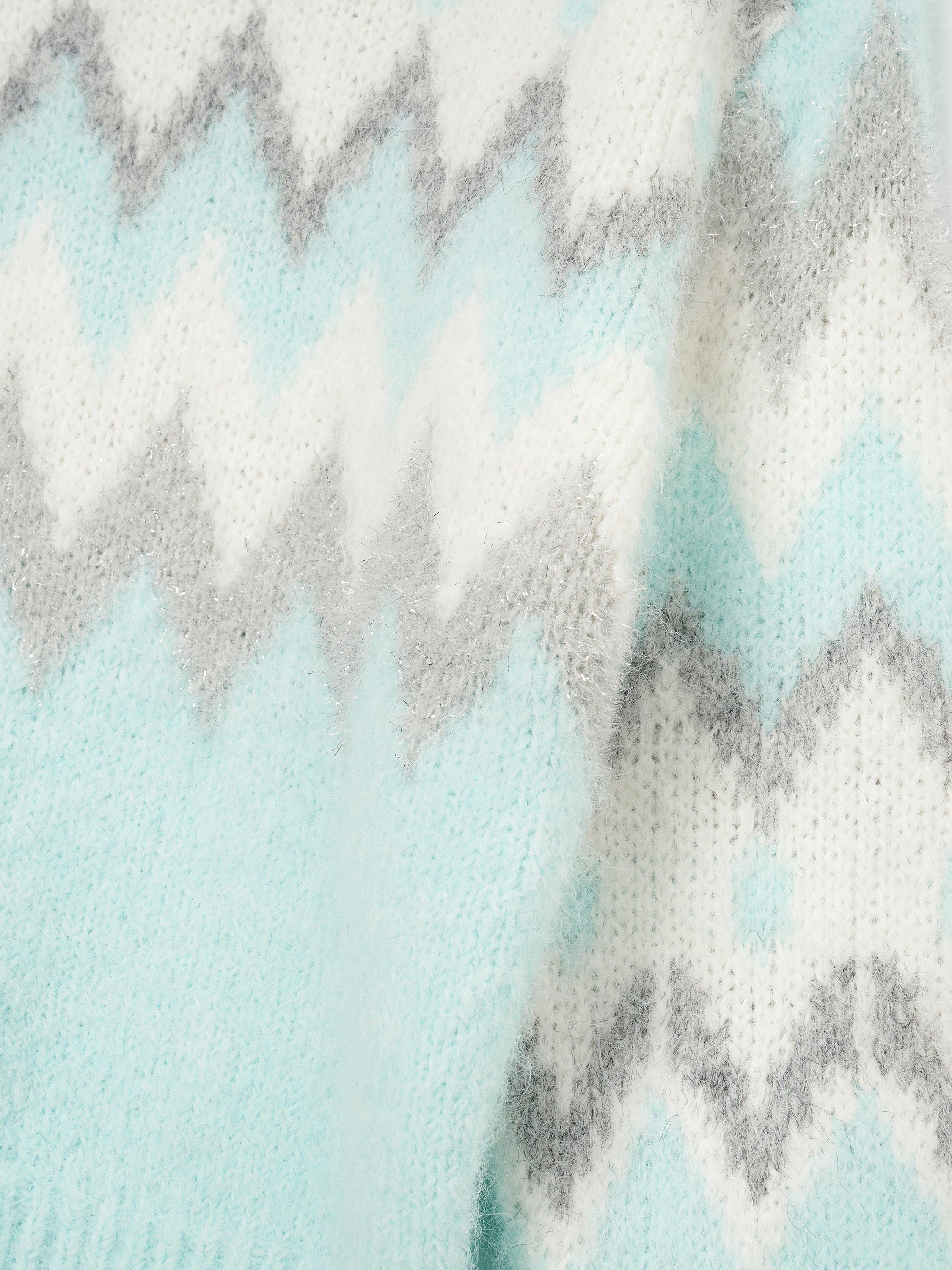 Product image 6 of 6, which shows Angel & Rocket Kids' Fairisle Jumper, Blue/Multi, 3-4 years