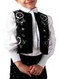 Angel & Rocket Kids' Embroidered Velvet Waistcoat, Black