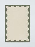 John Lewis Pure Wool Scallop Rug, Myrtle Green