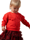 Angel & Rocket Baby Bow Sweatshirt, Red