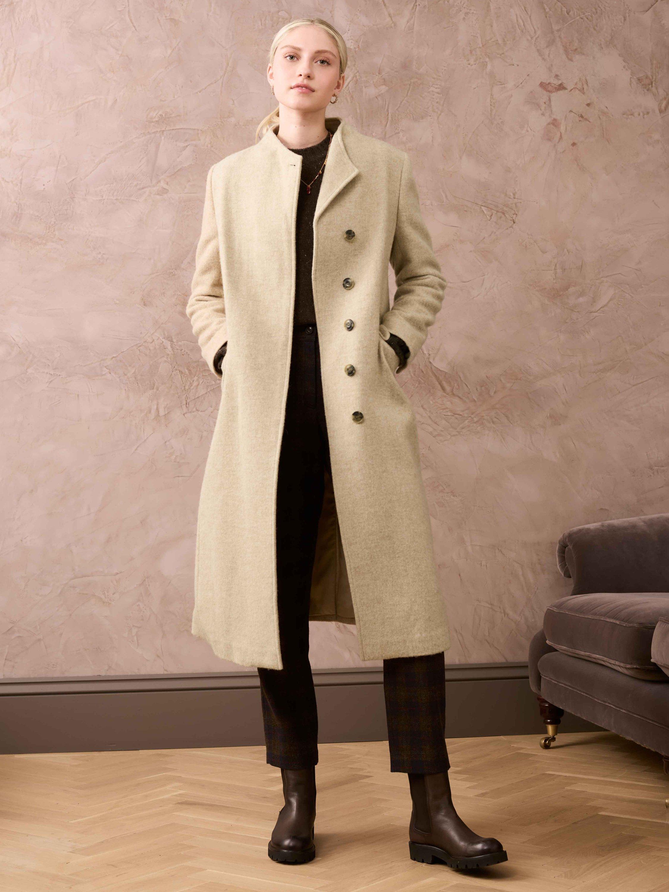 Oatmeal wool coat womens deals