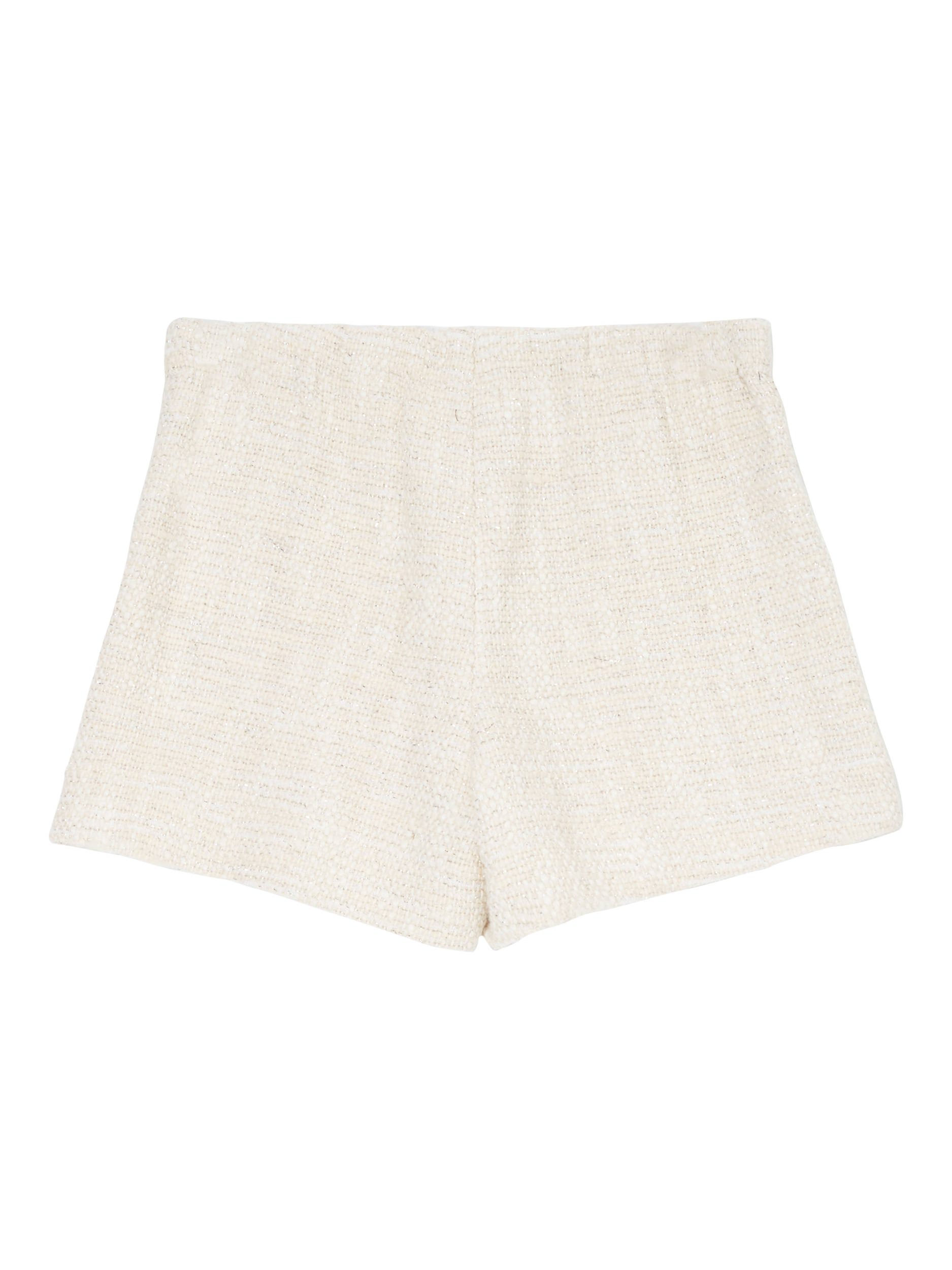 Product image 5 of 6, which shows Angel & Rocket Kids' Tweed Shorts, Ivory, 8 years