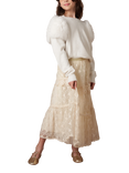 Angel & Rocket Kids' Anya Lace Mesh Midi Skirt, Ivory