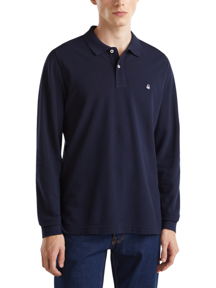 Benetton Cotton Polo Shirt, Navy