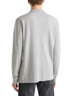 Benetton Cotton Polo Shirt - view 2, Grey Melange