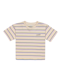 Roxy Kids' Stripe T-Shirt, Parchement, Parchement