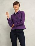 Hobbs Daniella Tweed Wool Jacket, Purple