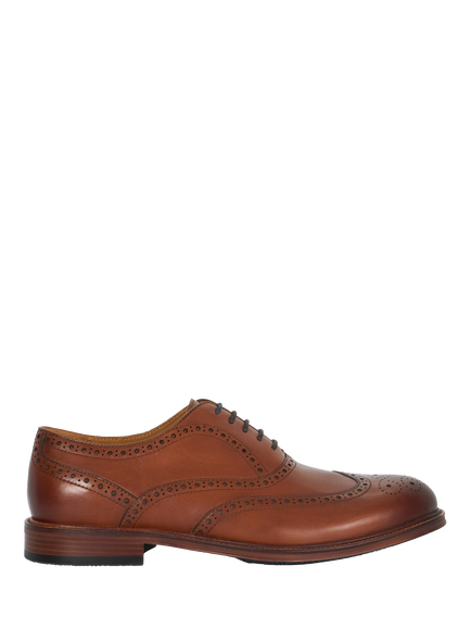 Dune London Solihull Wide Fit Leather Brogues, Tan, Tan
