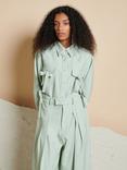 GHOSPELL Pip Bow Detail Shirt, Sage Green