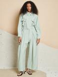 GHOSPELL Pip Bow Detail Shirt, Sage Green
