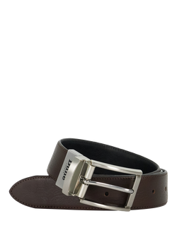Dune London Olen Reversible Leather Belt, Black-leather