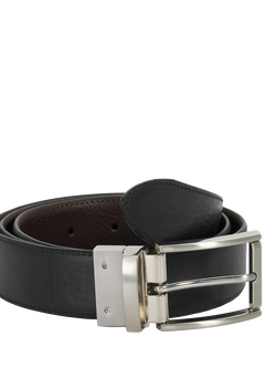 Dune London Olen Reversible Leather Belt - view 2, Black-leather