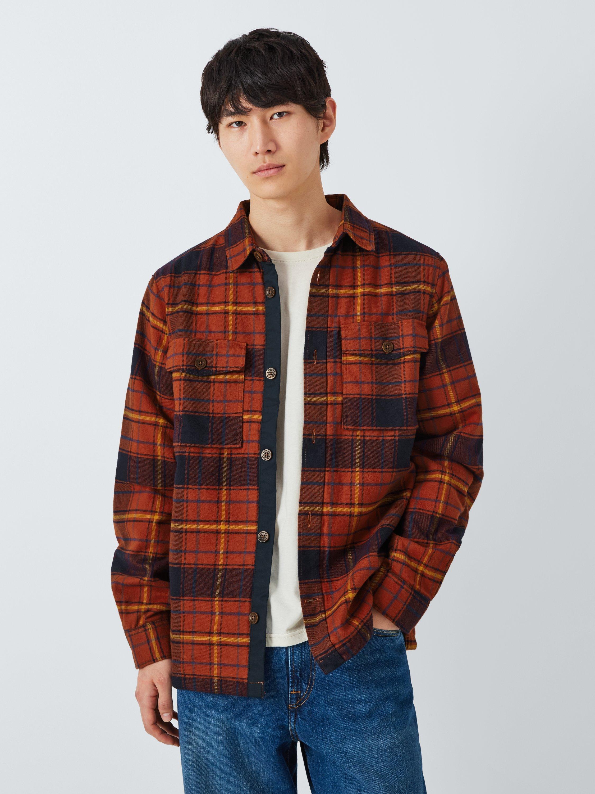 Fjällräven Övik Lite Cotton Blend Regular Fit Check Shirt, Autumn Leafdark Navy