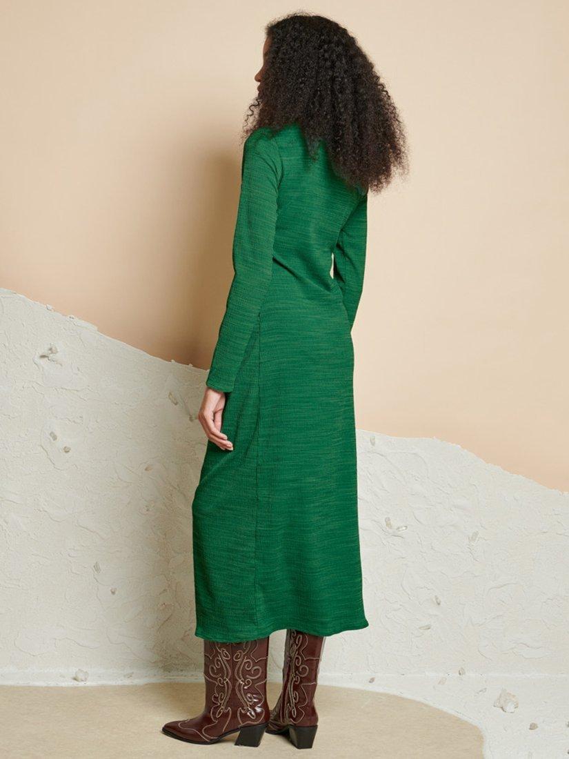Product image 4 of 6, which shows GHOSPELL Isra Drawstring Midi Dress, Green, 6