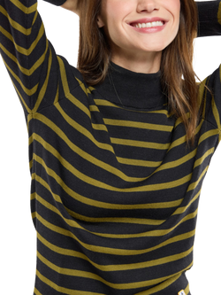 Armor Lux Wool Roll Neck Jumper, Green Stripe, Green Stripe