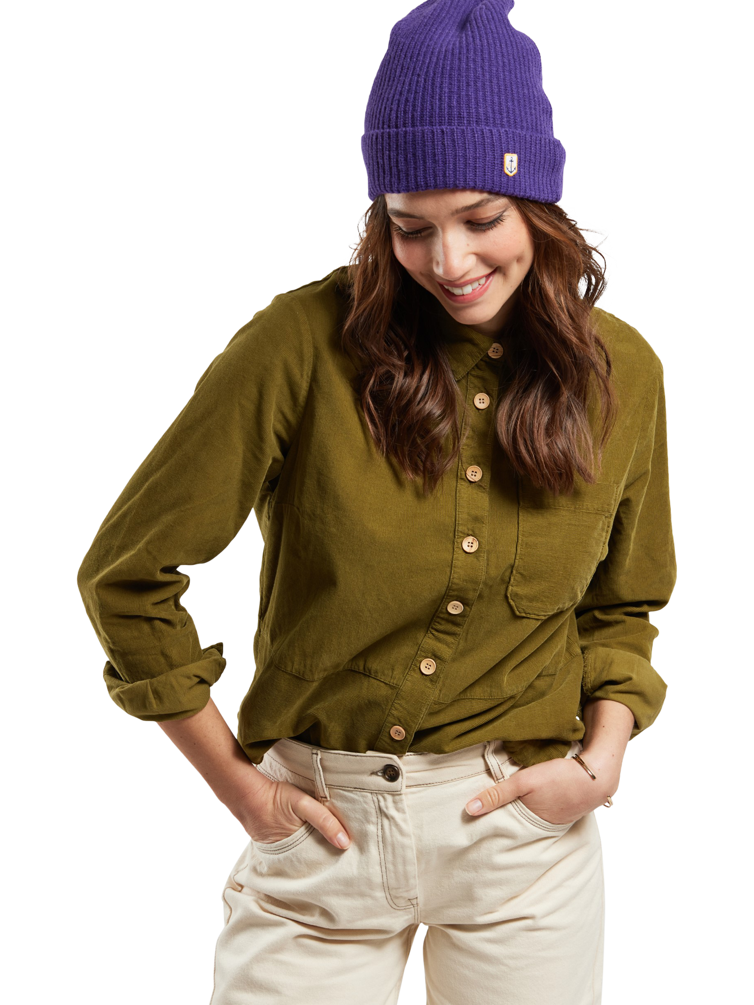 Product image 1 of 5, which shows Armor Lux Baby Corduroy Shirt, Fir Green, 40