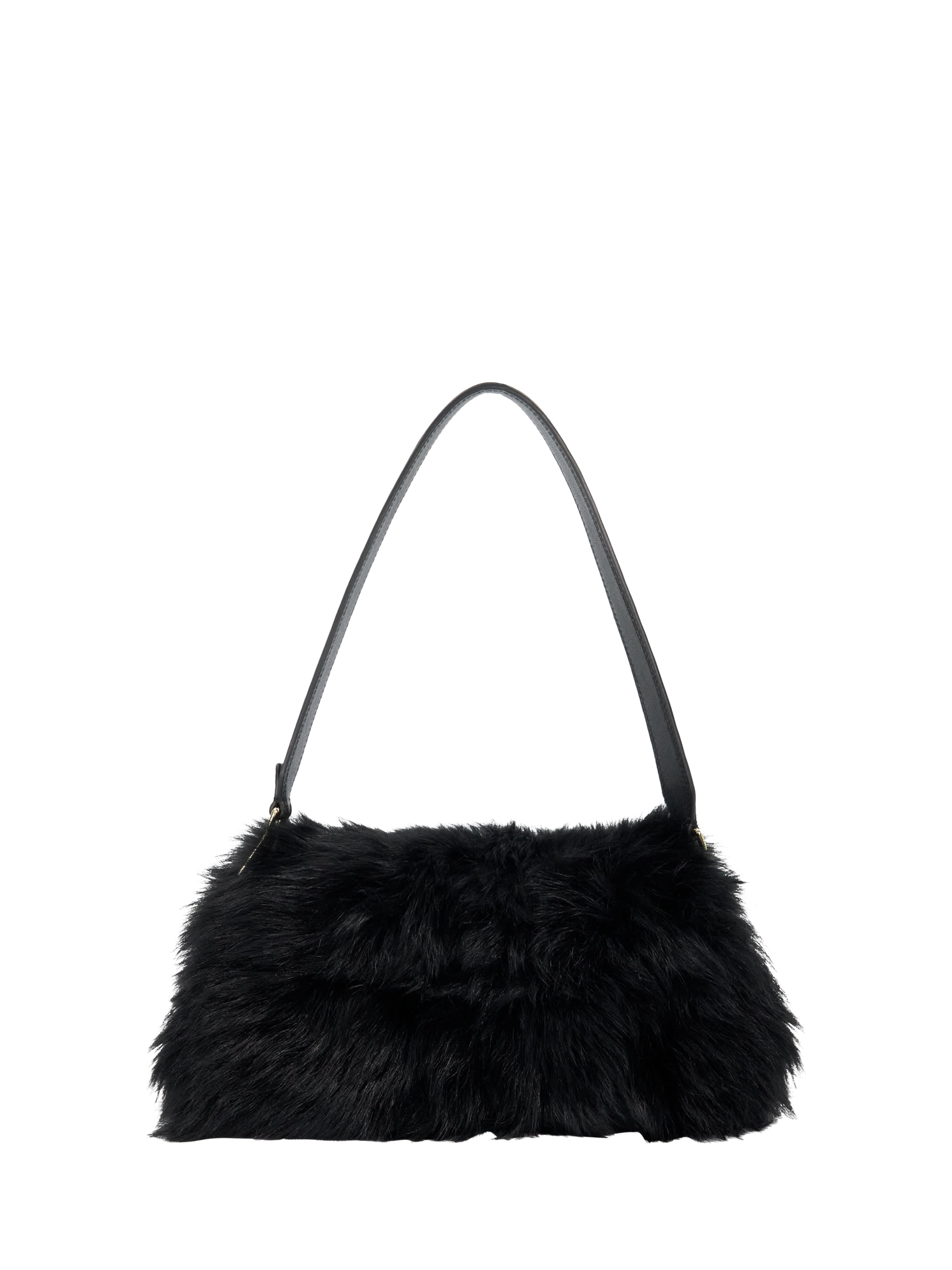 Product image 4 of 5, which shows Dune London Chelsea Fluffy Sheepskin Pillow Shoulder Bag, Black
