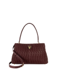 Dune Darla Leather Large Wave Quilted Bag, Burgundy