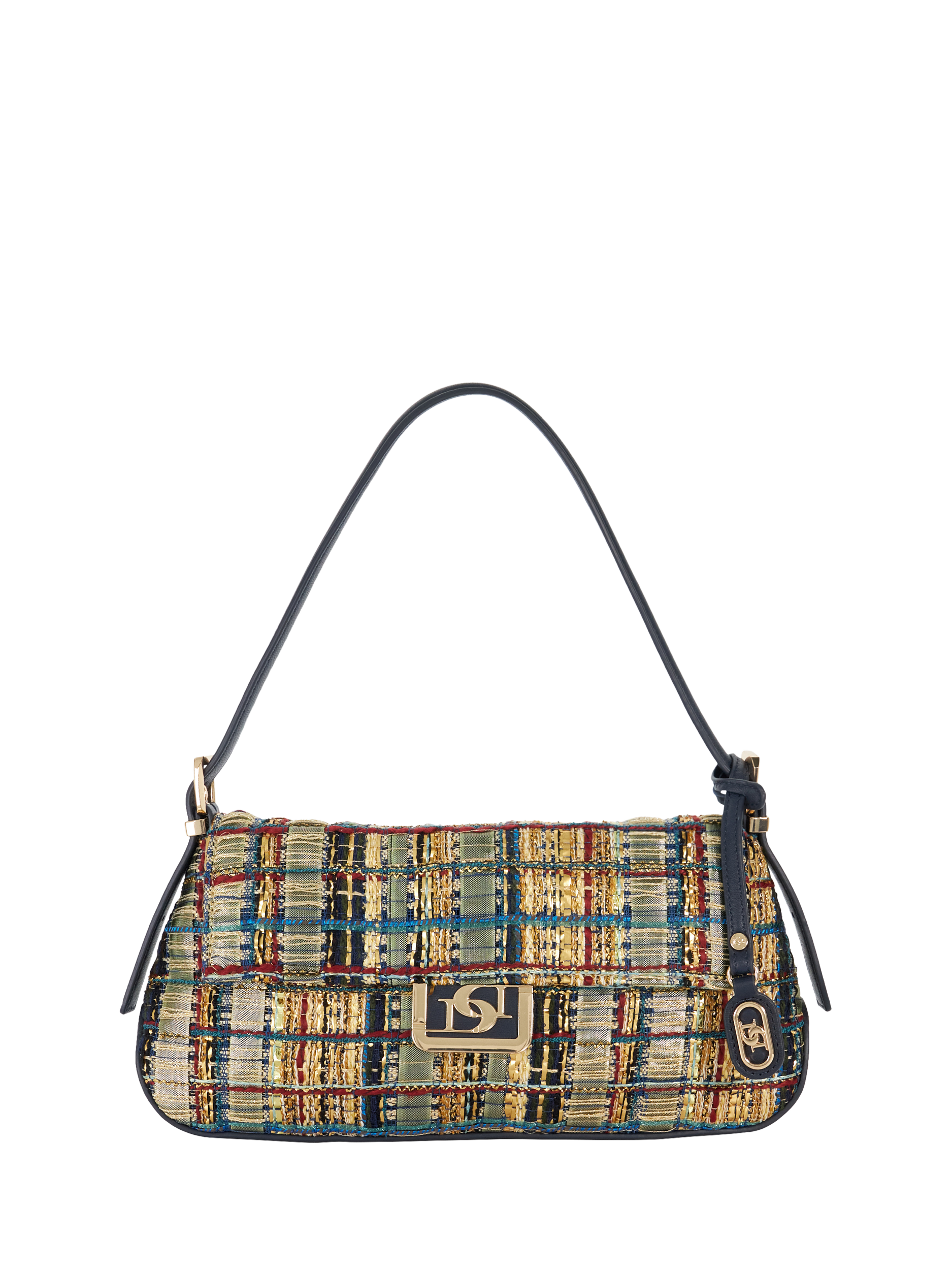 Product image 1 of 5, which shows Dune London Highgate Textured Check Shoulder Bag, Multi